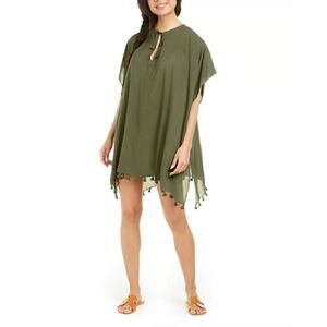 DKNY Pom Pom Caftan Swim Cover-Up S/M